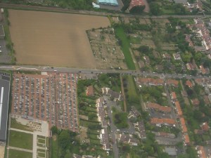 Lezennes Communal Cemetery from the air