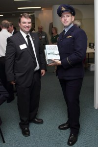 Andy Wright with David Howell, the winner of the 'main prize' - a complete set of Chris Ward's Bomber Command Groups books, donated by Pen and Sword in the UK