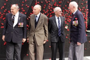 Bomber Command veterans assembling for a group photo