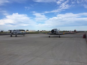 The RAAF Museum Heritage Trainer Flight taxis at Point Cook prior to their formation flypast of the Shrine of Remembrance. Photo courtesy Alex le-Merton